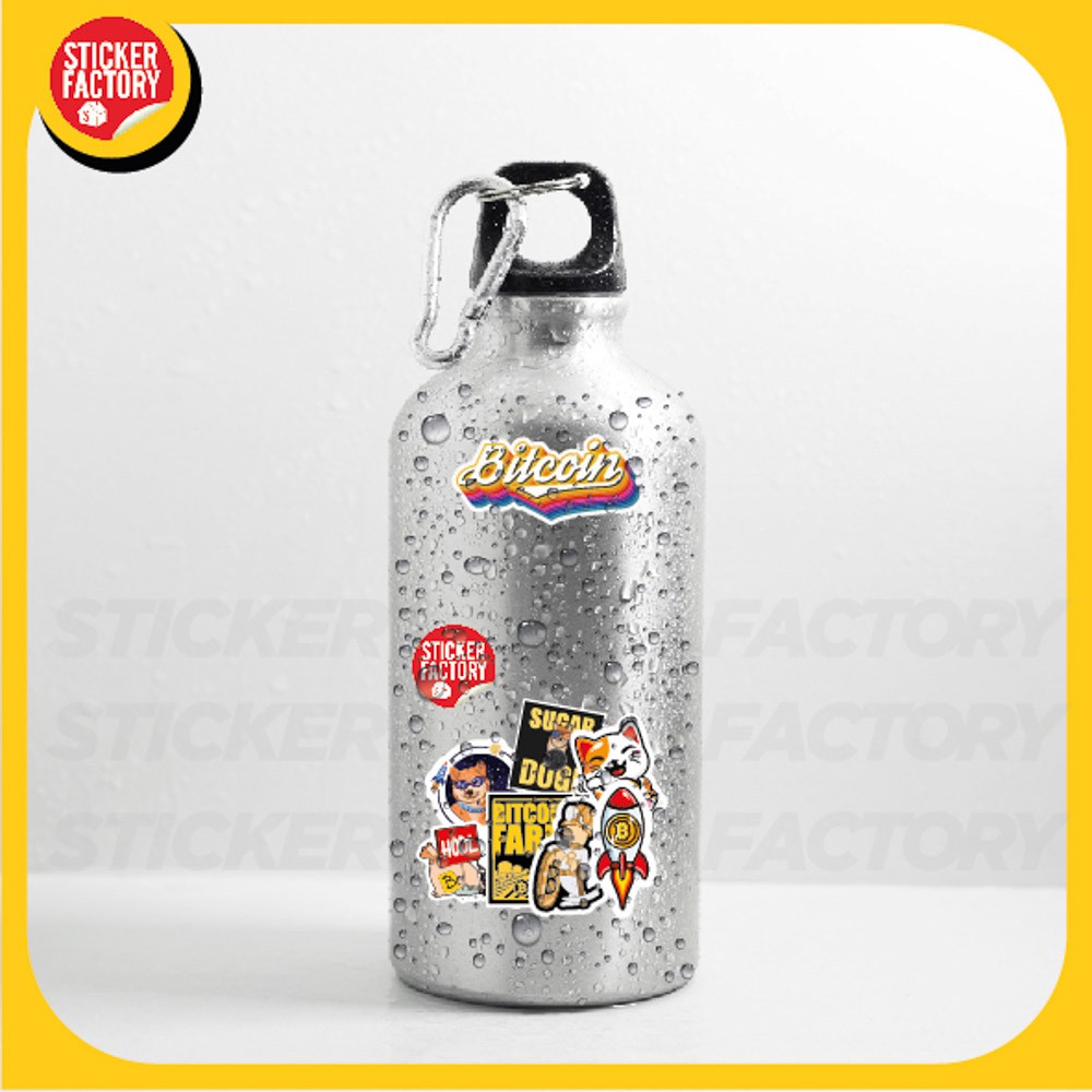Bitcoin - Set 100 sticker decal hình dán nón bảo hiểm, laptop, xe máy, ô tô - STICKER FACTORY