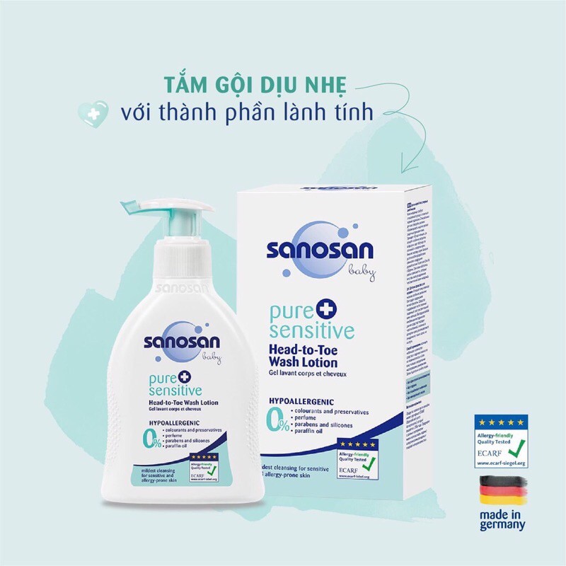 Sữa Tắm Dịu Nhẹ Cho Da Nhạy Cảm SANOSAN 200ml Nhập Khẩu Đức