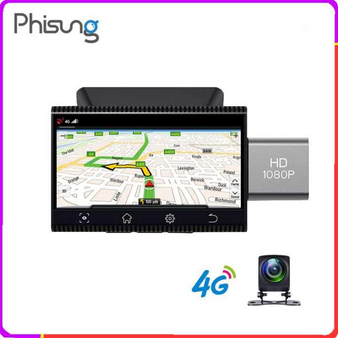Sản Phẩm Camera hành trình thương hiệu Phisung, 4G, Wifi, 3 inch, dẫn đường Navitel, Google map: Mã K11