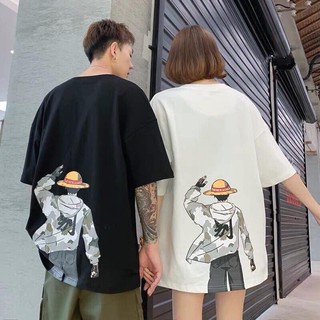 [CHÁY HÀNG] ÁO THUN TAY LỠ NAM NỮ FORM RỘNG 50-65KG IN HÌNH ONE PIECE