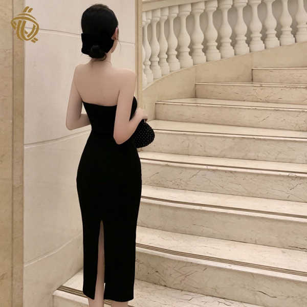 Sản Phẩm Chất Lượng Cao|Đầm Ống Ôm Dáng Lưng Cao Đính Đá Gợi Cảm Dành Cho Nữ
