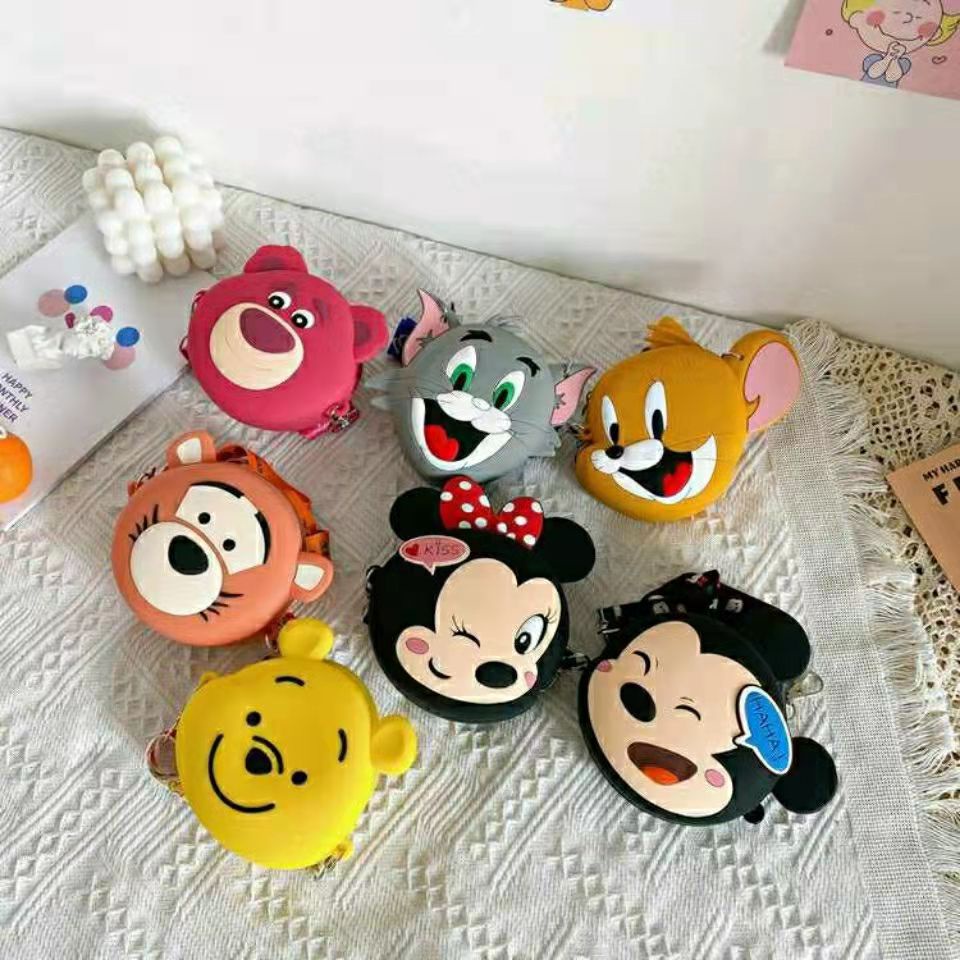 Túi Đeo Chéo Mini Họa Tiết Chuột Mickey Minnie Dễ Thương Dành Cho Bé Gái