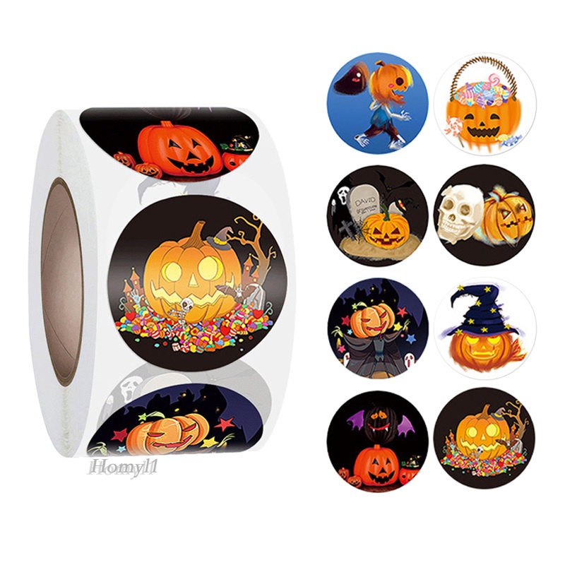 Set 500 Nhãn Dán Trang Trí Sổ Lưu Niệm Phong Cách Halloween