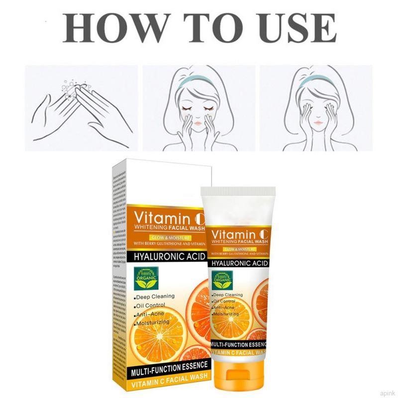 (Hàng Mới Về) Sữa Rửa Mặt Vitamin C Kiểm Soát Dầu Dưỡng Ẩm Làm Sạch Sâu 100g