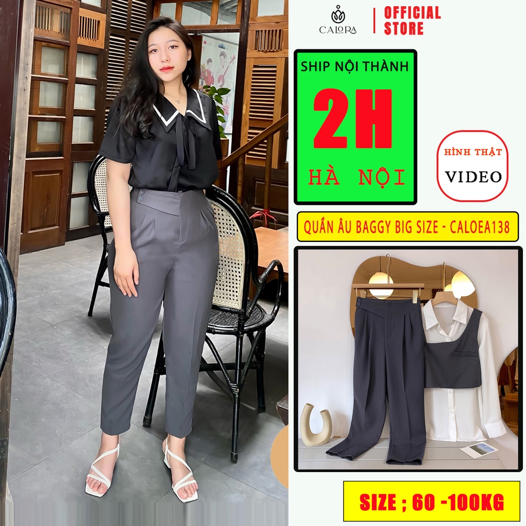 Quần âu baggy công sỡ big size nữ   , chất tuyết mưa mền mịn , lưng thun co giãn .