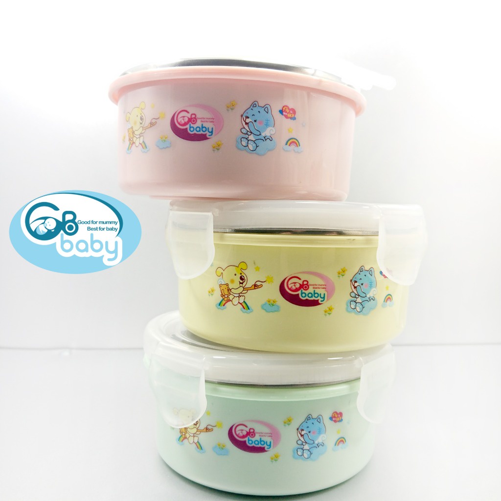 Bát Inox ăn dặm cho bé 8815 GB-Baby Chính hãng an toàn chất lượng