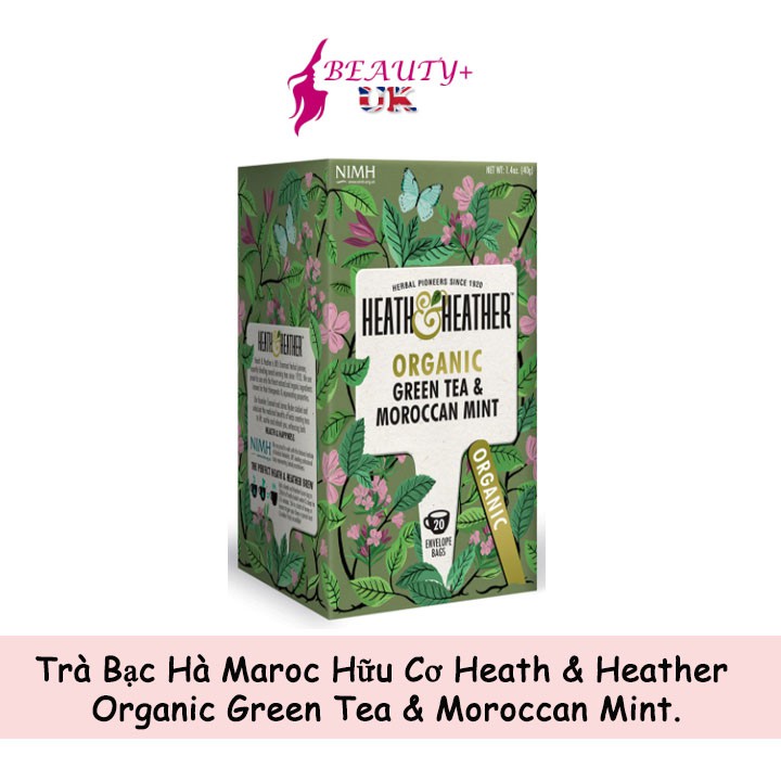 Trà Bạc Hà Maroc Hữu Cơ Heath &amp; Heather Organic Green Tea &amp; Moroccan Mint Nhập Từ Anh