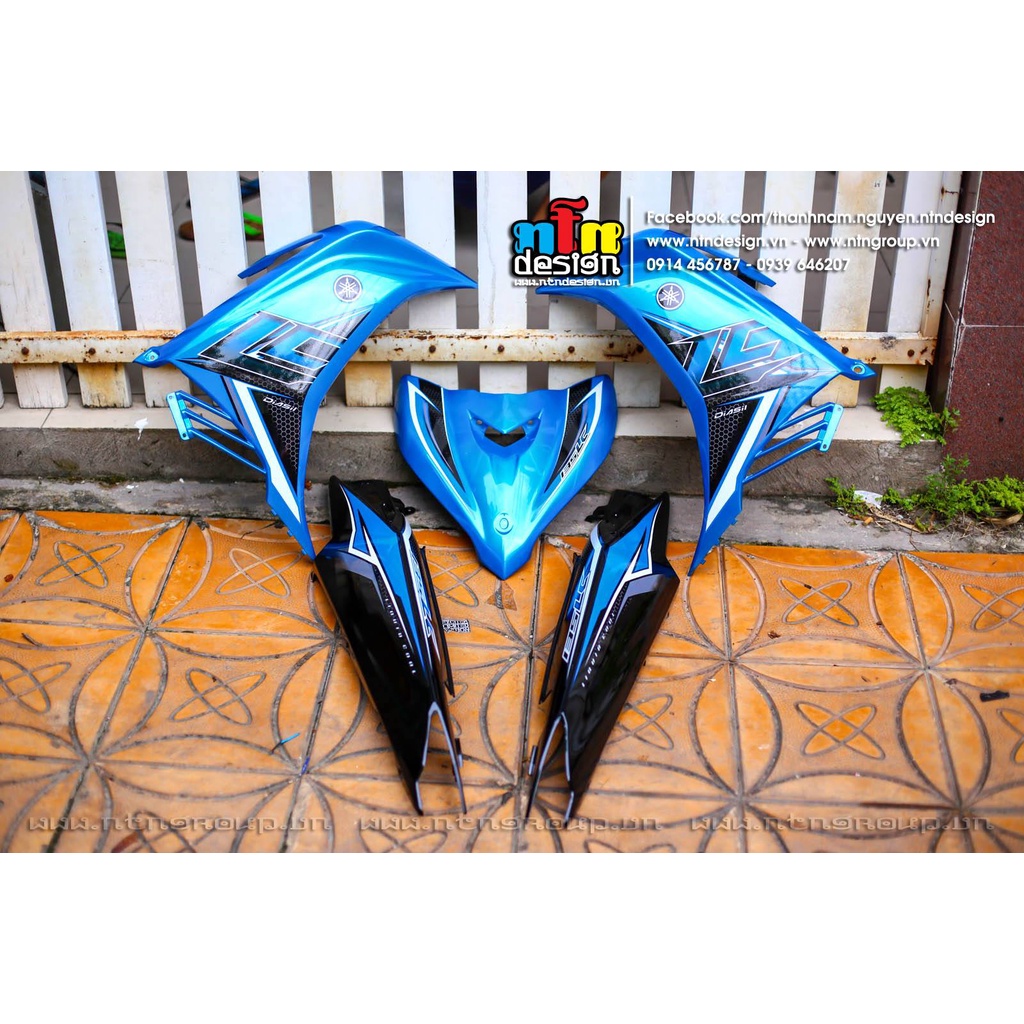Tem Rời Dán Xe Exciter 135 Mẫu LC Xanh Ngọc Đen Cực Hot, Hàng 3 Lớp Chất Lượng Cao