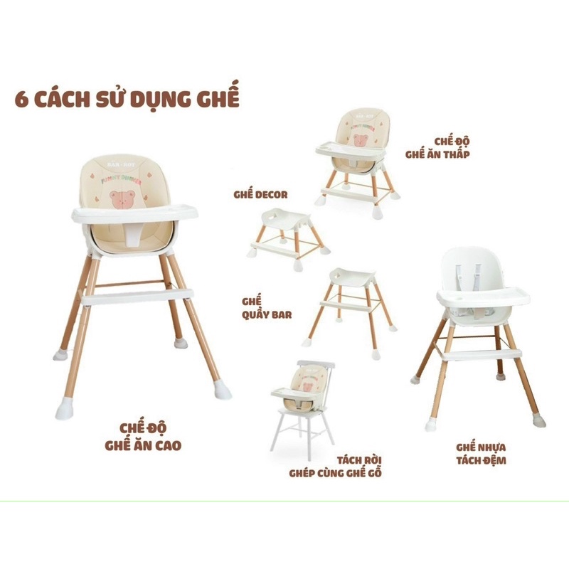 Ghế ăn dặm Barot phong cách Hàn Quốc cho bé