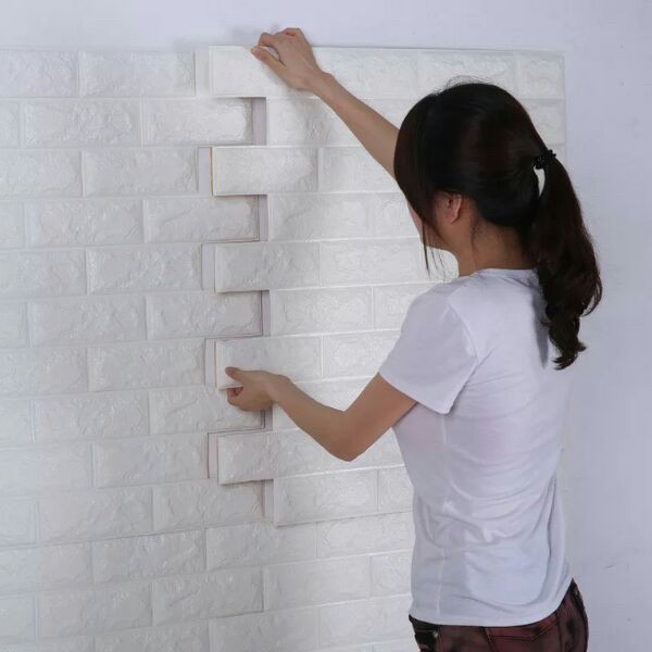 Tấm xốp dán tường 3D giả gạch trắng