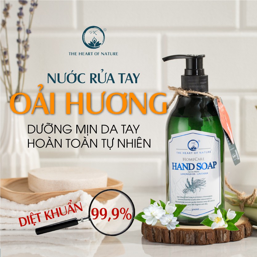 Nước rửa tay tinh dầu Bạc hà Oải hương PK 1000ml - An toàn cho bé, Dưỡng da cho mẹ