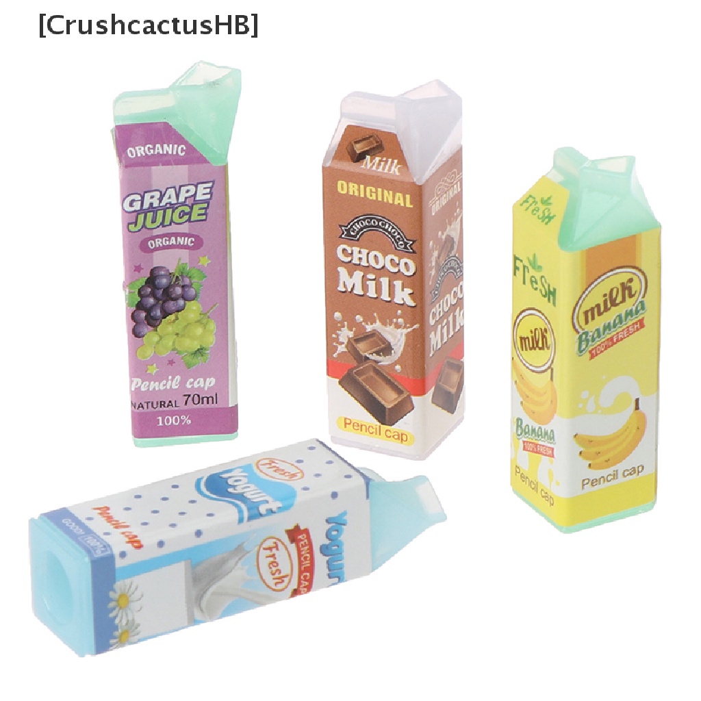 [CrushcactusHB] 4 Pcs/Set Doll house Mini Stereoscopic Boxed Fruit Milk Miniature Model Props Hot Sell
