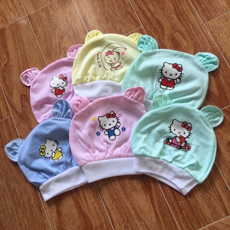 Mũ cotton sơ sinh cps tai cho bé yêu