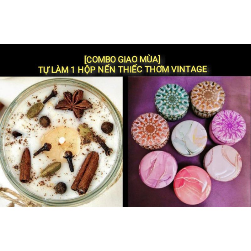 [Combo Giao Mùa] Bộ Kit đầy đủ tự làm 1 Hộp Nến thiếc thơm thảo mộc giao mùa - 9293store - 9293kitdecor