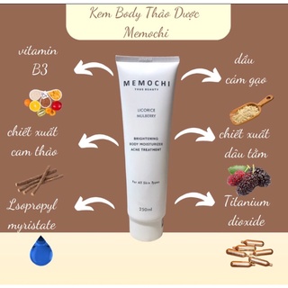 Kem Body dưỡng trắng da Memochi, dưỡng trắng toàn thân,nâng tone siêu trắng