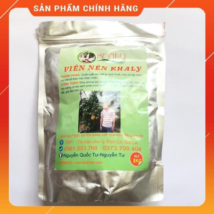 Phân bón hữu cơ vi sinh dạng viên nén Khaly túi 1kg tốt cho mọi cây trồng