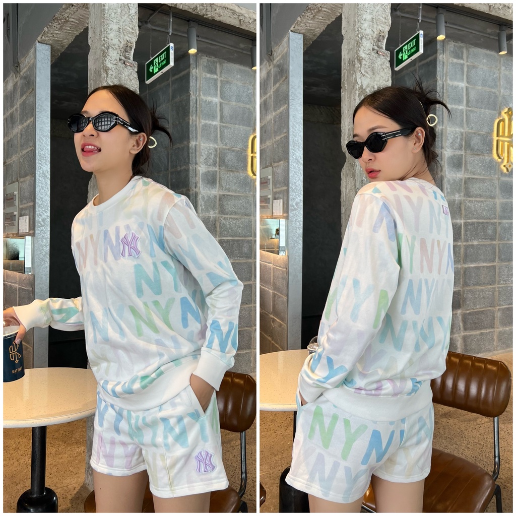 (HÀNG XUẤT XỊN) Áo thun tay dài M/L/B MONOGRAM RAINBOW NEW Full-tem-tag,  Size S M L Có quần bán kèm