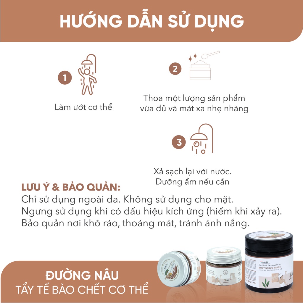 Đường nâu tẩy tế bào chết Coboté 250g