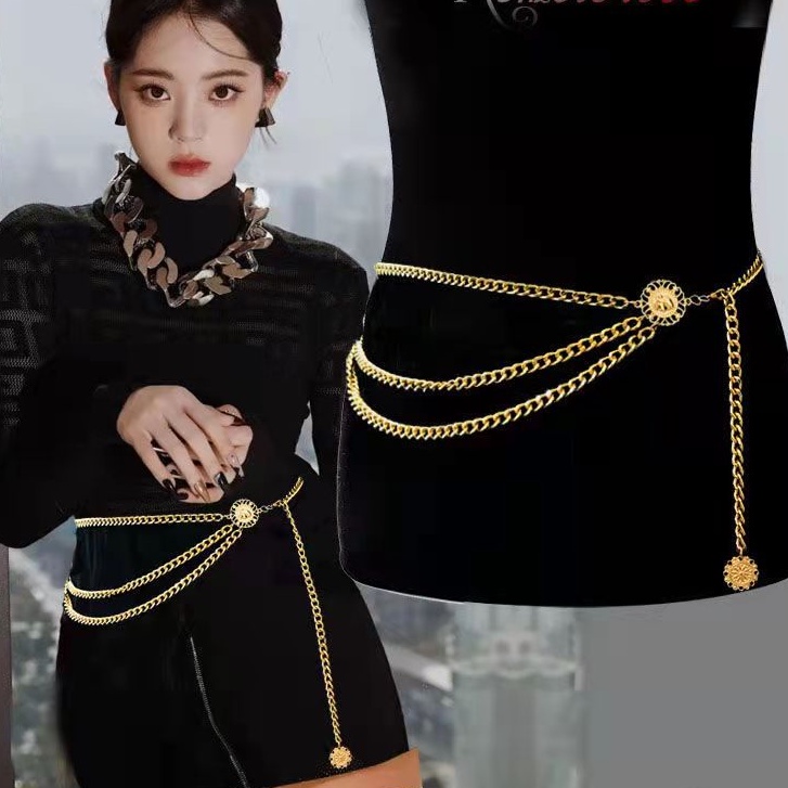 Thắt Lưng Dây Xích Kim Loại Mỏng Kiểu Hàn Quốc Đơn Giản Dễ Phối Đồ Cho Bạn Gái Thắt Lưng Ngọc Trai Chain Nữ Dây Xích Nữ Dây Nịt