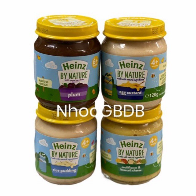 Hũ dinh dưỡng Heinz cho bé 4m+120g nắp vàng (Anh)