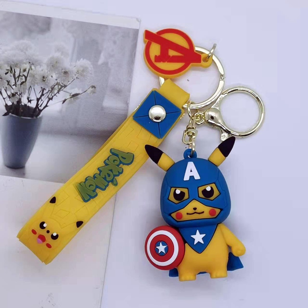 PVN49339 Móc Khóa Mặt Hình Pikachu Hoạt Hình Dễ Thương Giá Rẻ