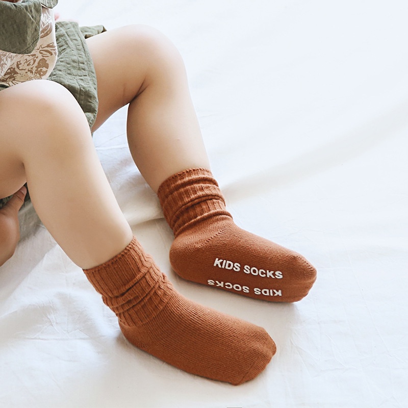 Tất vớ cho bé trai bé gái - Tất len gân tăm cao cổ bo chun nhiều màu có chống trơn trượt chính hãng Nemo Baby TL08