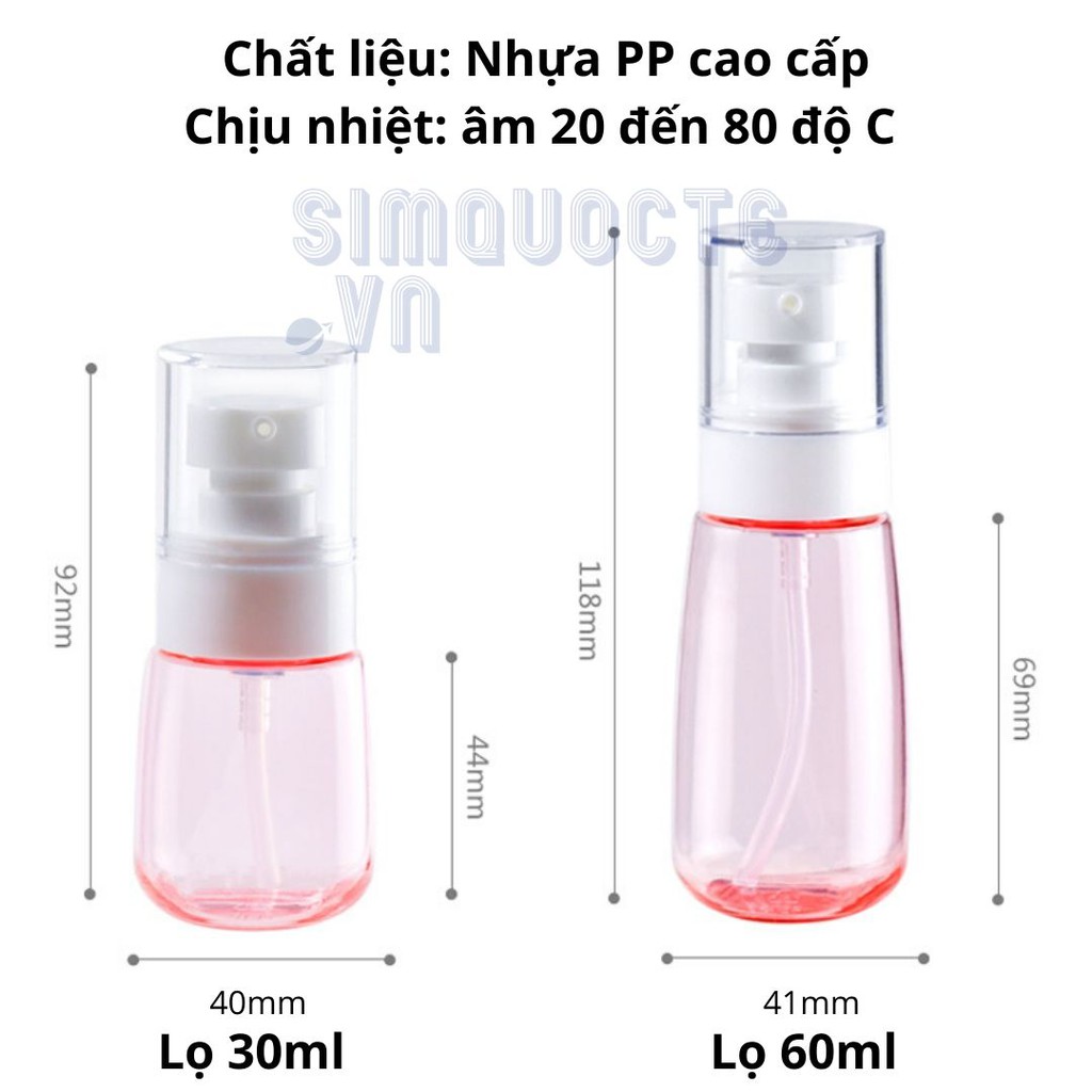 [Đầu Xịt] Lọ chiết mỹ phẩm đi du lịch CCC04