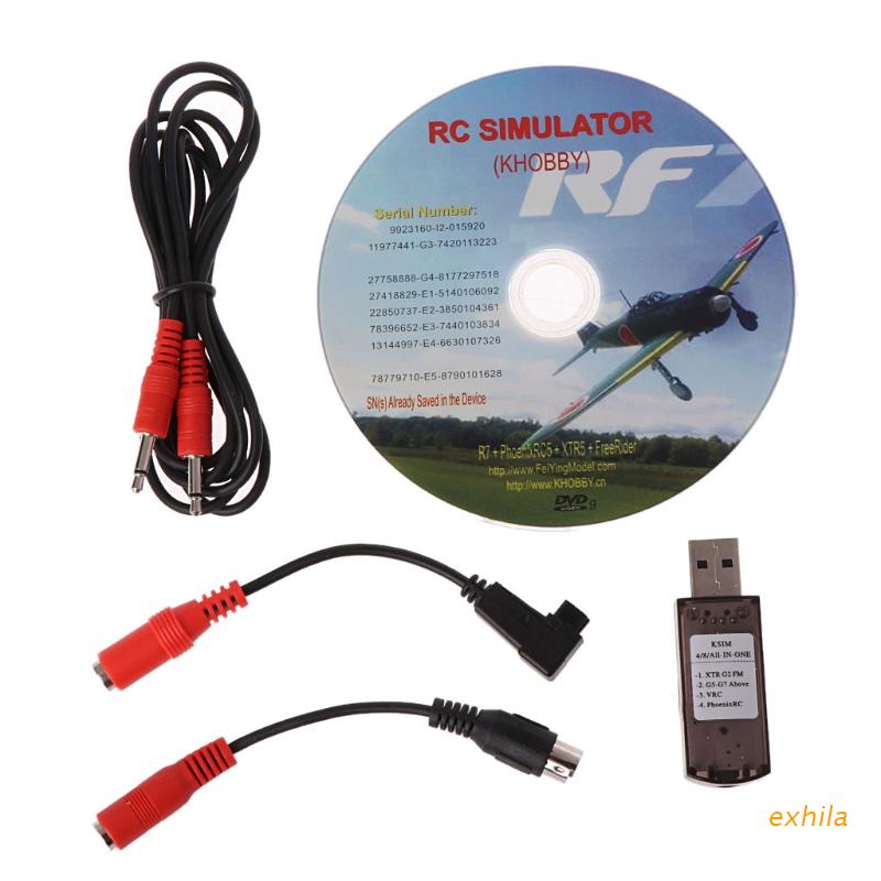Bộ mô phỏng máy bay 22 trong 1 có cáp usb RC G7 Phoenix 5.0 Aerofly XTR VRC FPV