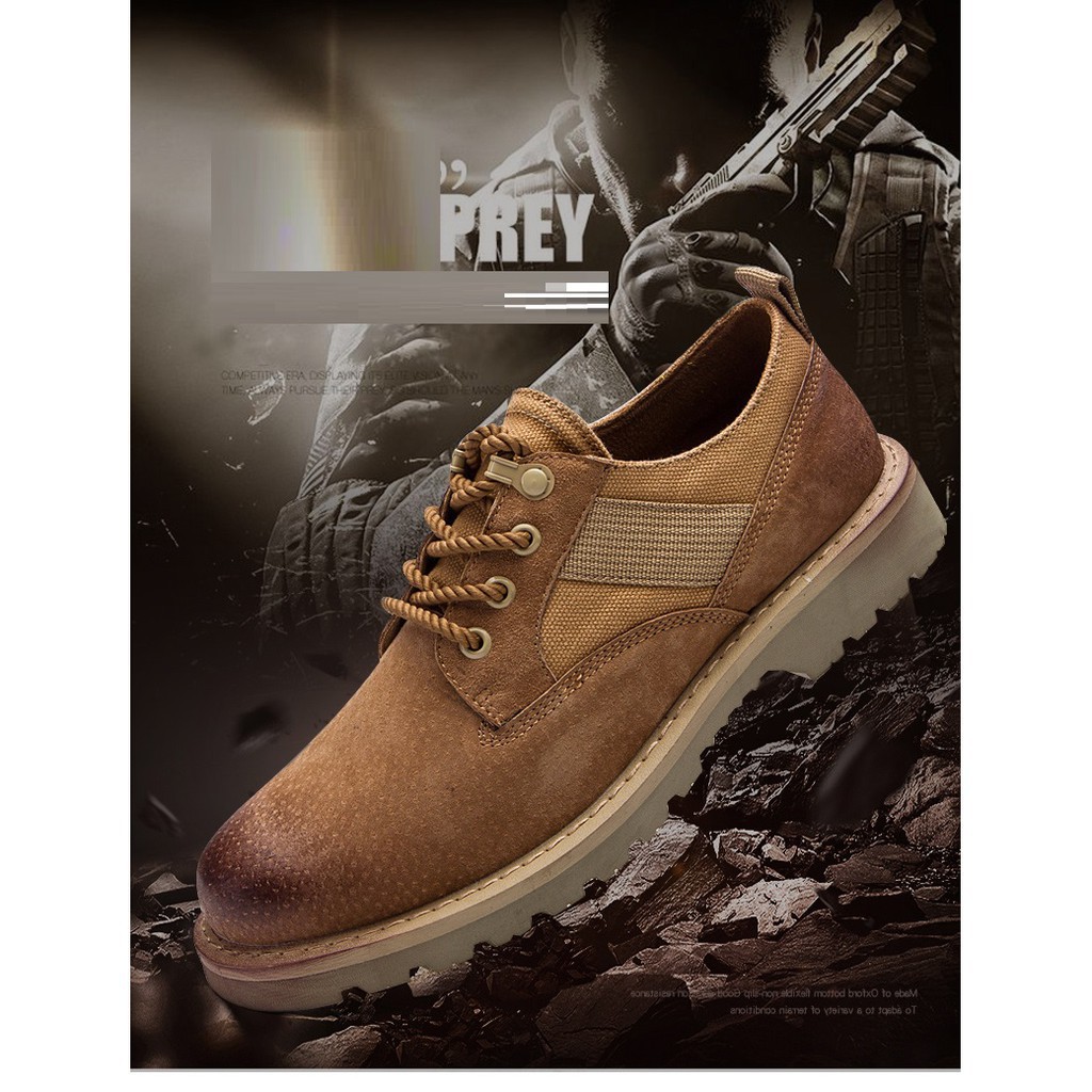 Giày boots cổ thấp phong cách vintage cho nam :