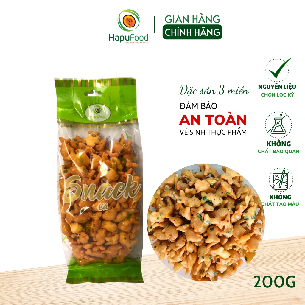 Snack hình cá HAPUFOOD 200g giòn rụm, đồ ăn vặt