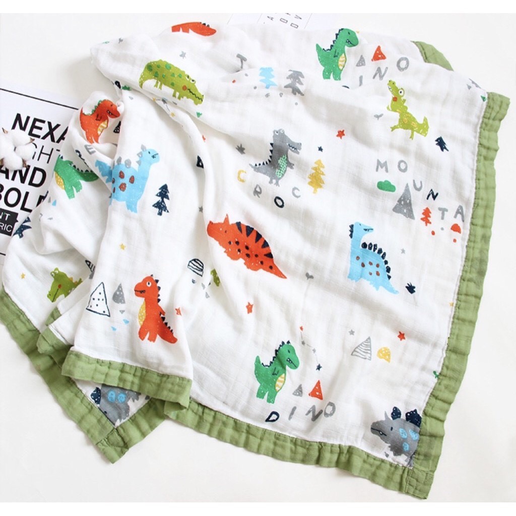Khăn tắm xô sợi tre 6 lớp có viền cho bé 🎋FREE SHIP🎋 Khăn tắm sợi tre 6 lớp kích thước 1100 x 1200 cm