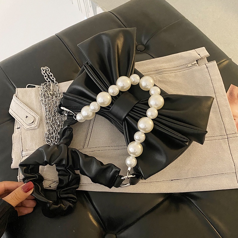 Túi Đeo Chéo Dây Xích Đính Nơ Dễ Thương Thời Trang Cho Nữ