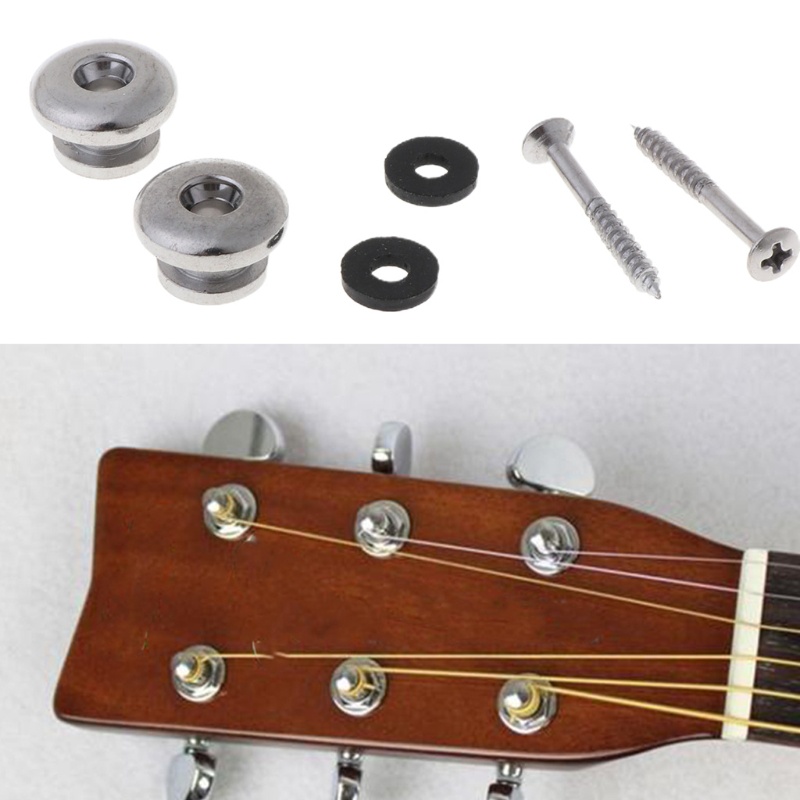 Bộ Ốc Vít + Vòng Đệm 2 Nút Thay Thế Bằng Chrome Cho Đàn Guitar Mandolin
