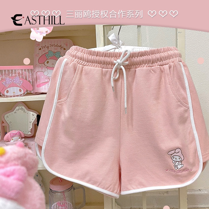 Quần Short Thể Thao Ống Rộng In Hình Cinnamoroll My Melody Dễ Phối Đồ Thời Trang Xuân Hè Cho Nữ