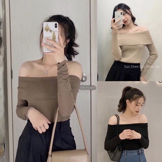 Áo Len Trễ Vai Dài Tay 3 Màu Hàng Đẹp Chất Mềm✌️Ảnh Thật