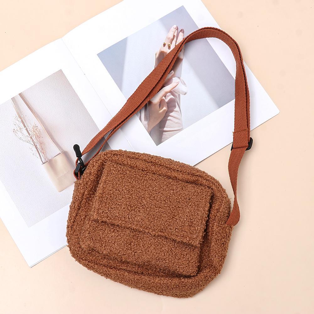 Túi Đeo Vai Bằng Lông Cừu Thiết Kế Nhỏ Gọn Giản Dị Dành Cho Nữ