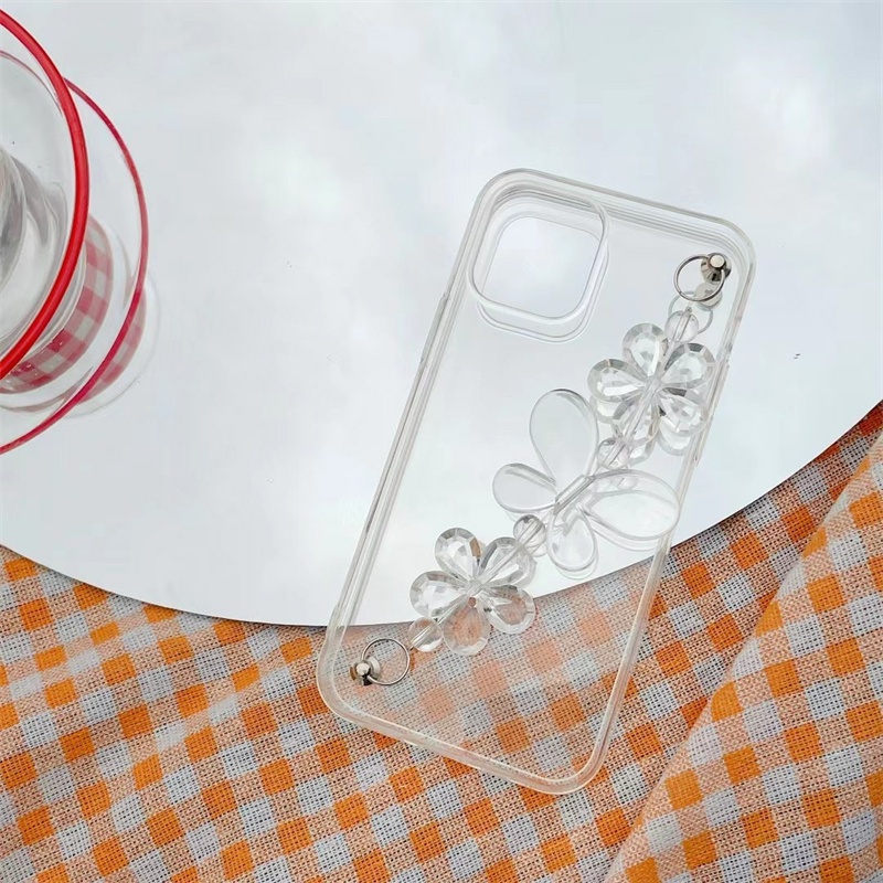 Ốp Điện Thoại Trong Suốt Kèm Dây Đeo Tay Hình Bướm Cho Samsung S21 S20 S10 S8 S9 Plus A12 A22 A32 4G Ultra S20 FE Note 8