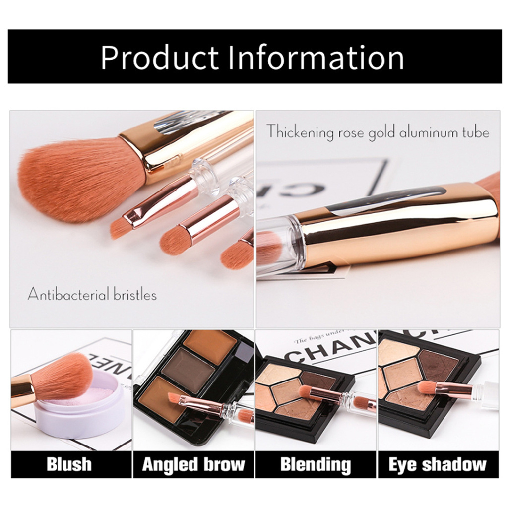 CODseller 4 in1 Makeup Brush Exquisite Lightweight Nylon Wool Practical Powder Brush for Eyebrow