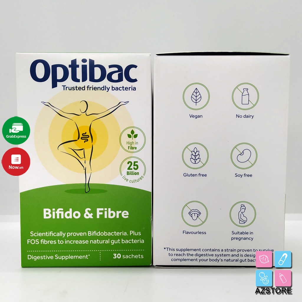 Men Optibac xanh táo bón - Men vi sinh Optibac Probiotics 30 gói