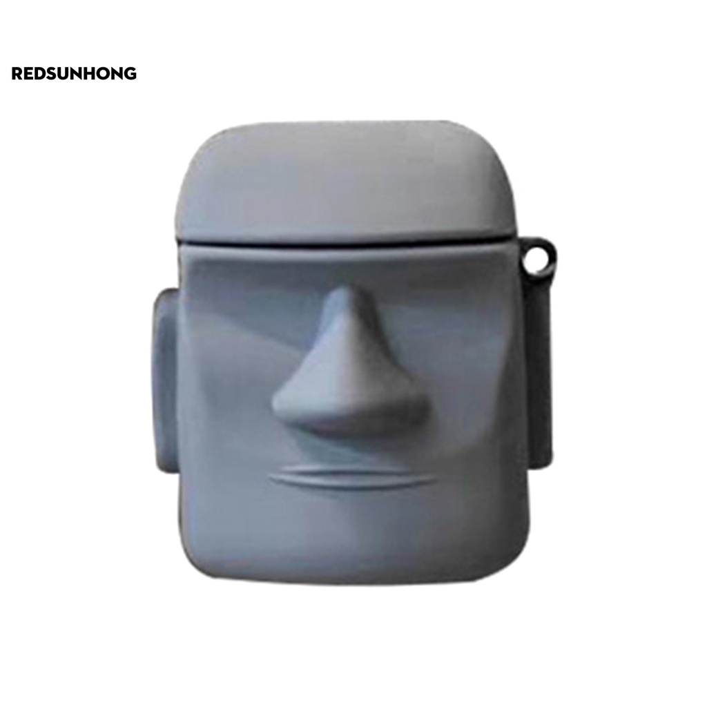 Vỏ bảo vệ hộp sạc tai nghe Bluetooth bằng silicon hình tượng đá 3D Elmo gọn nhẹ chống bụi