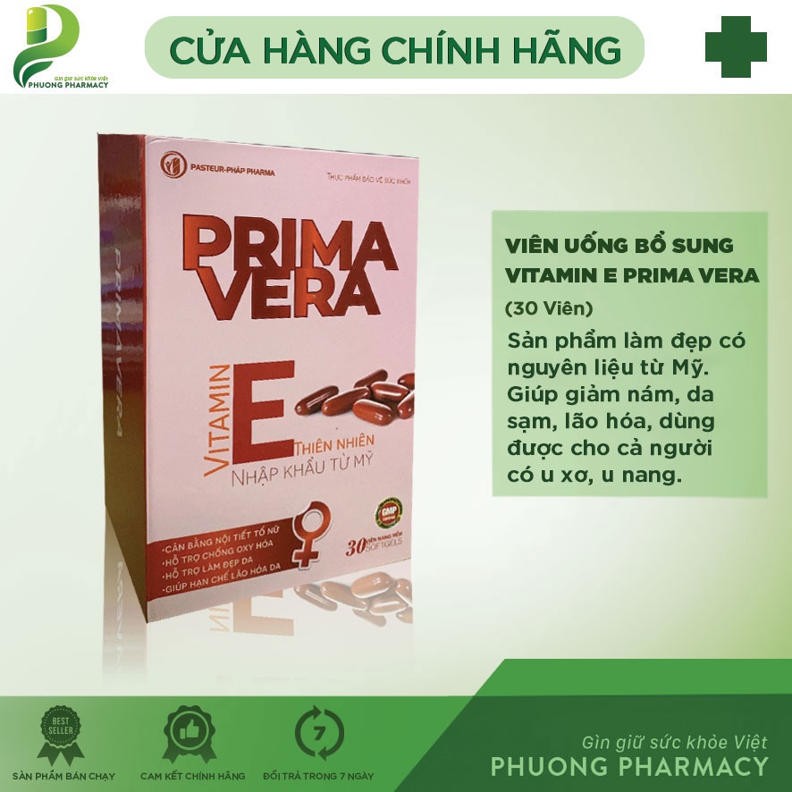 Viên uống bổ sung vitamin E Primavera hộp 30 viên