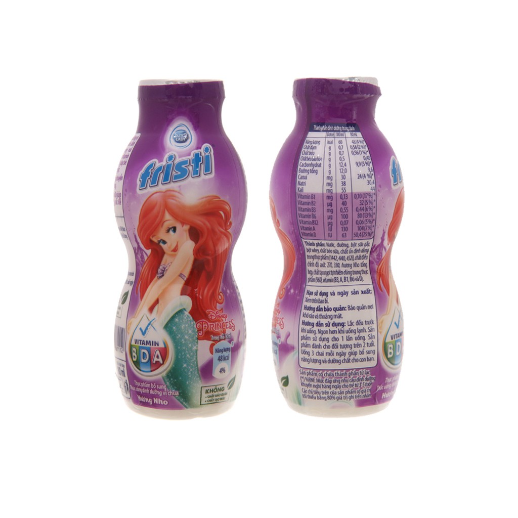 [CHÍNH HÃNG] Sữa Chua Uống Dutch Lady Fristi Hương Nho Thùng 48 Lọ x 80ml