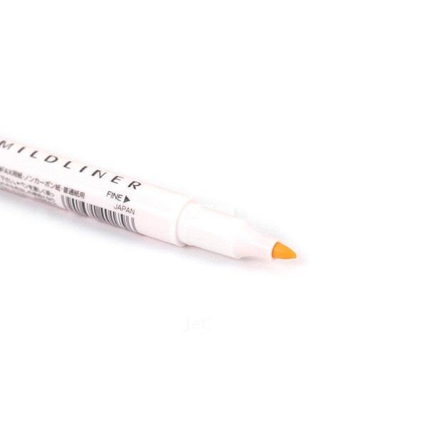 Bút đánh dấu hai đầu Zebra Mildliner Double-Sided Highlighter – Fine/Bold – Màu cam (Mild Orange)