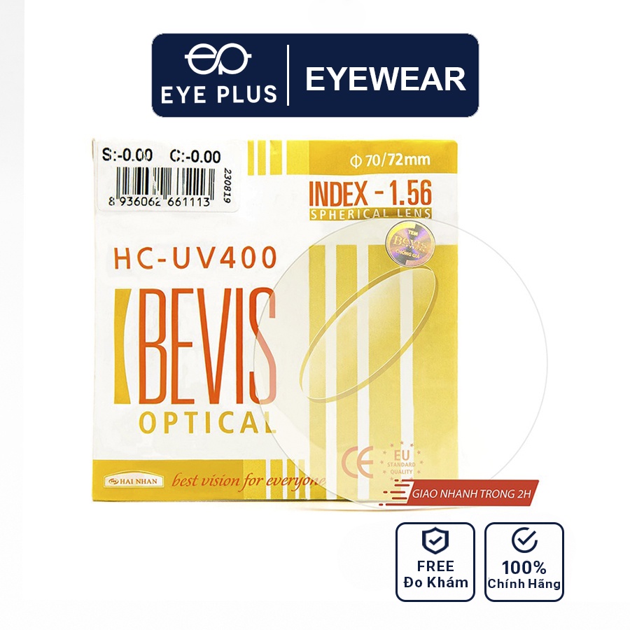 Mắt kính cận nam nữ EYE PLUS Bevis chống xước, tia uv 400 chính hãng