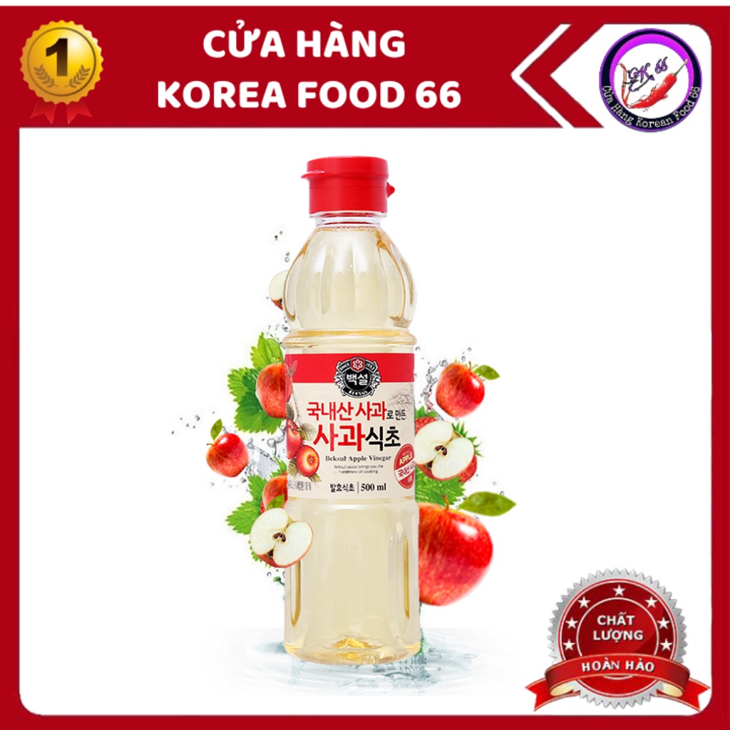 Giấm Táo Hàn Quốc Beksul 500ml Nhập Khẩu [ Giấm Lên Men Tự Nhiên ]