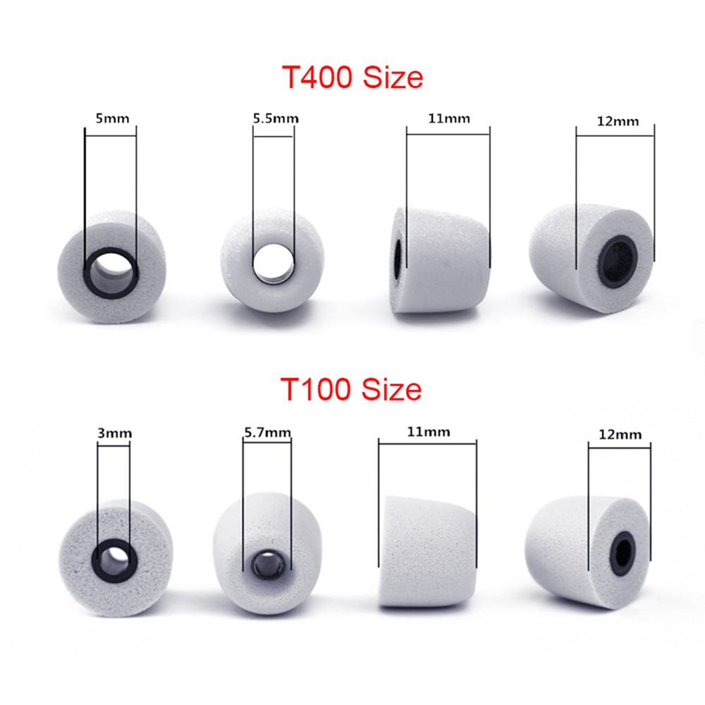 4Pairs(8pcs) 3mm/5mm T100/T400 NICEHCK Noise Isolating Memory Foam Ear Tips Ear Foam Eartips For In Ear Earphone Earbud Headset