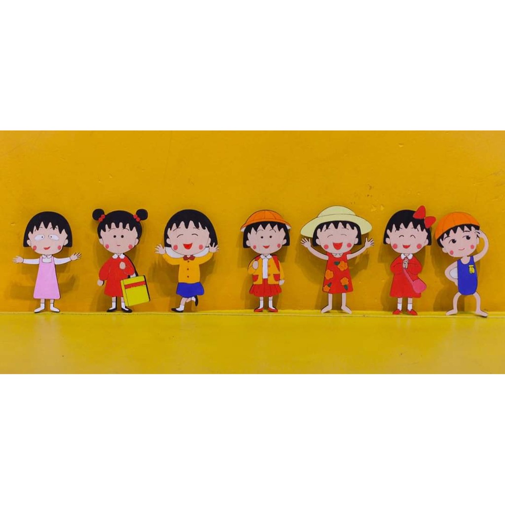 Đồ chơi tô màu gỗ Maruko, kèm móc khóa, quà tặng sinh nhật, hè ý nghĩa cho bé