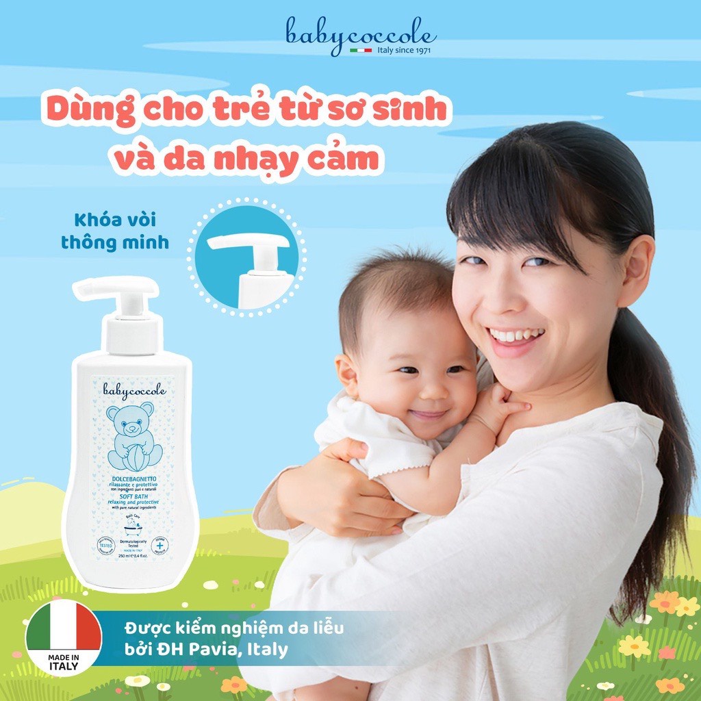 Sữa tắm giữ ẩm chiết xuất hoa sen Babycoccole 0M+