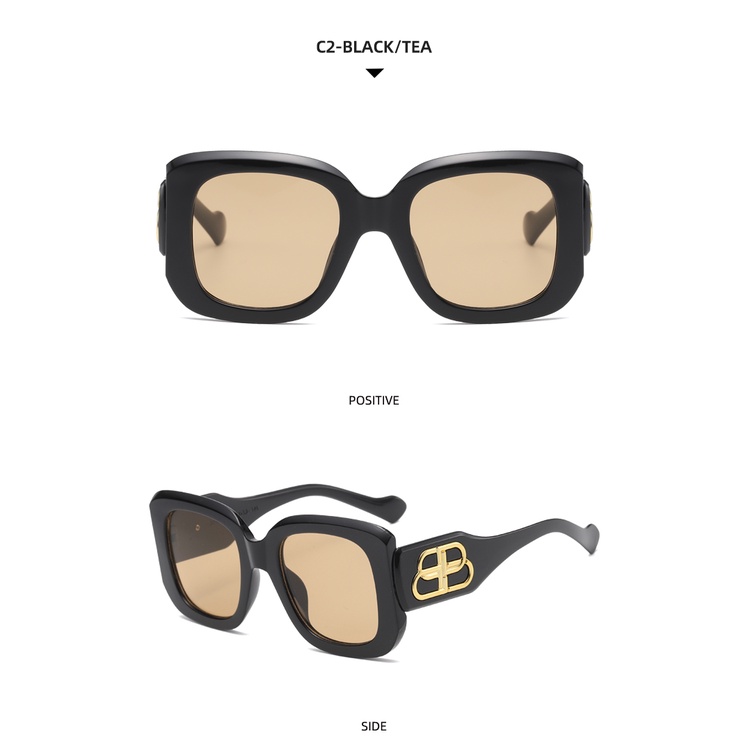 Kính mát thiết kế gọng vuông lớn phong cách thời trang Âu Mỹ 2021 cho nam và nữ