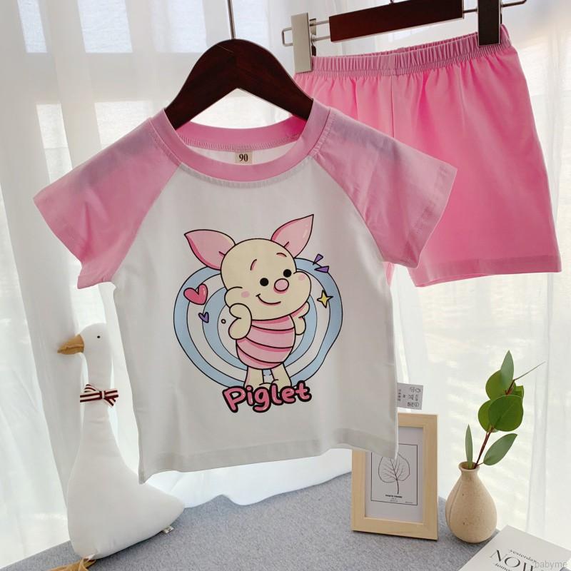 Set Áo Thun Tay Ngắn &amp; Quần Short Cho Bé Trai &amp; Gái